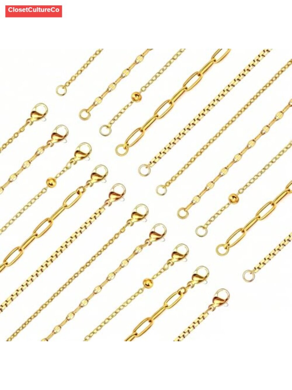 Stainless Steel Jewelry Making Chains 20Pc Lobster Clasp
